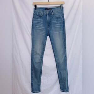 Express Medium Wash Denim Perfect Stretch High Rise Legging Jeans size 2 short